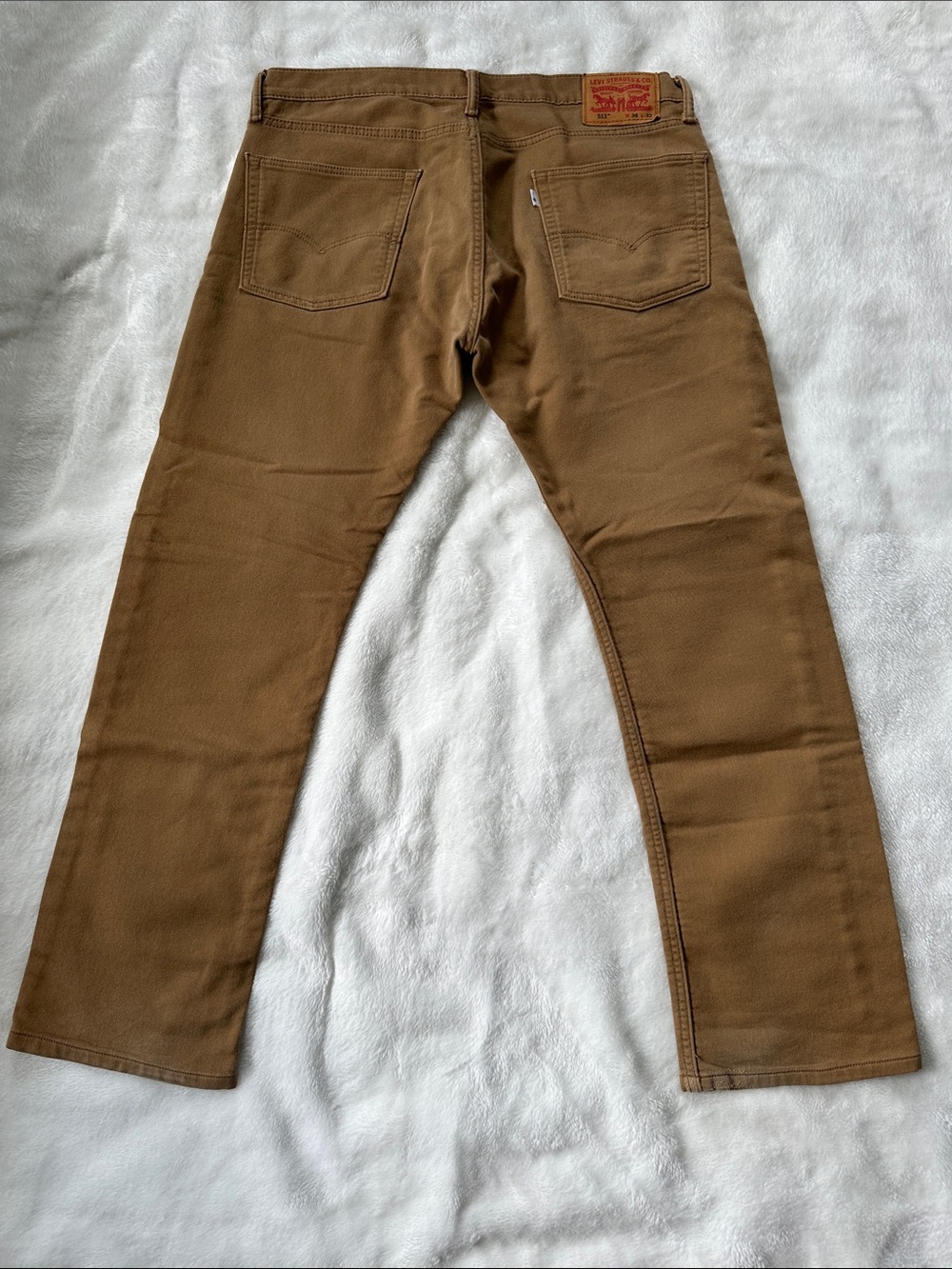 LEVI’S 513 MensTan Straight-Leg Canvas Chinos with Stretch 36x29 Trusted Brand - Picture 5 of 17